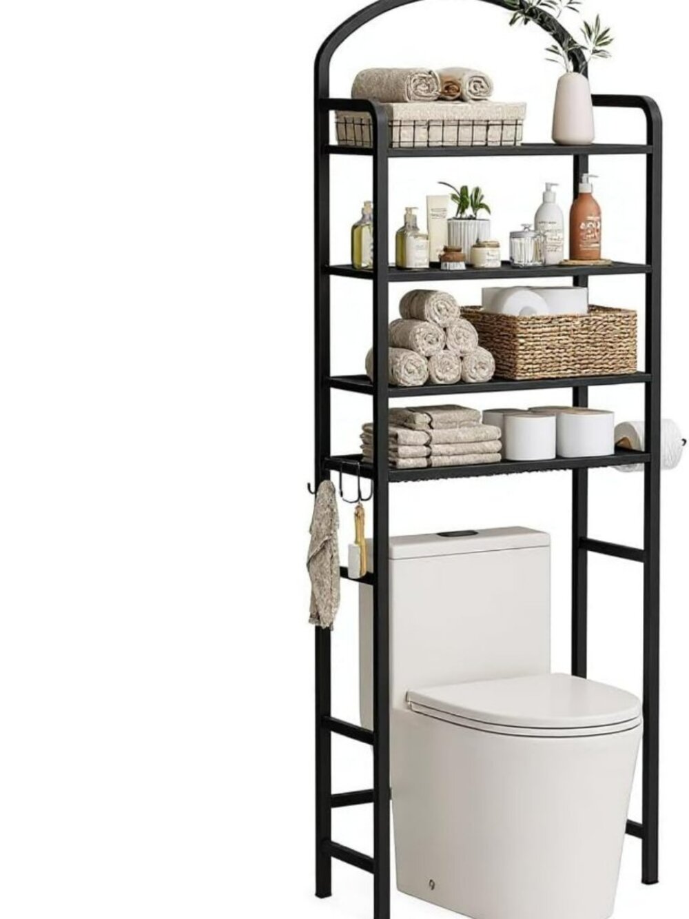 4-Tier Bathroom Organizer Shelf - Space-Saving Over The Toilet Storage Unit